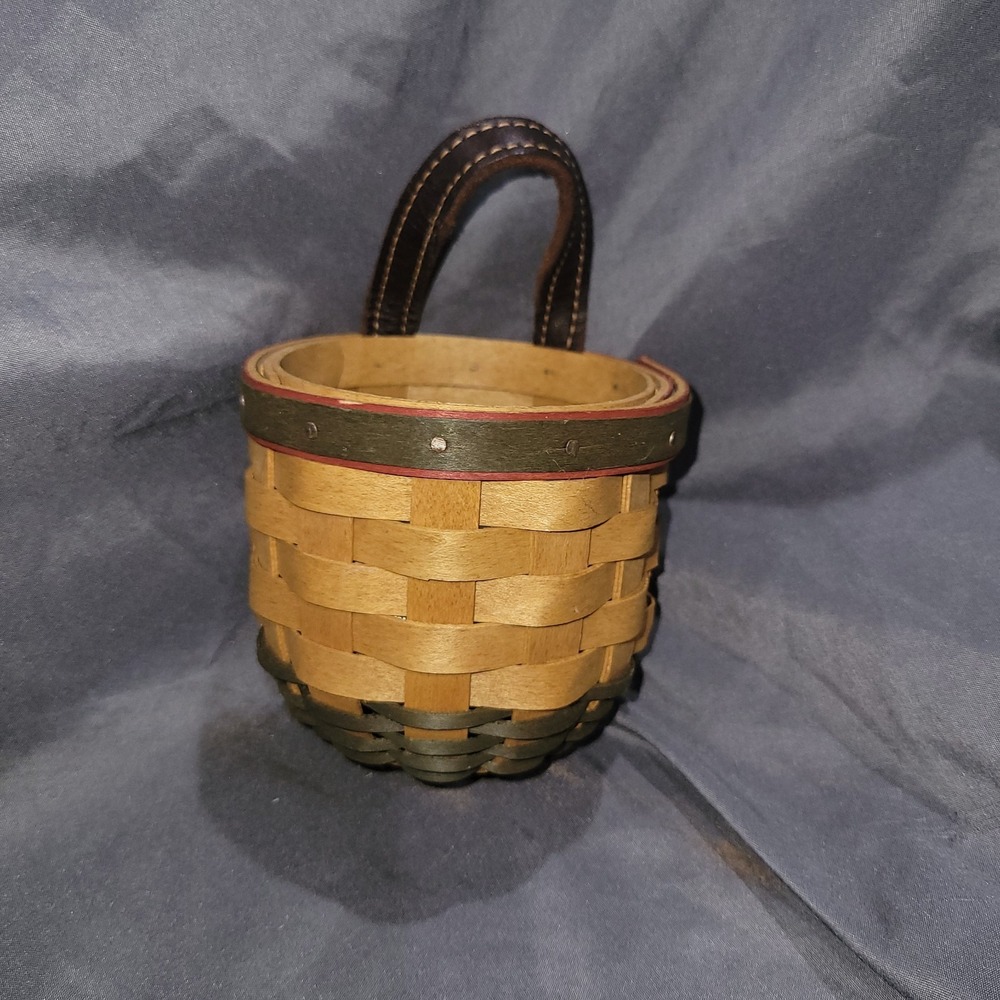 Longaberger 2002 Little Elf Basket Wall Hanging Leather Strap